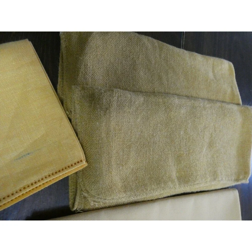 VTG Mixed Lot of 4 Mustard Yellow Cloth Napkins Gimbals Cotton Gauzy Rectangle